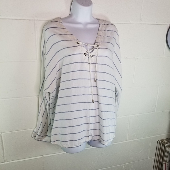 RAILS lily positano striped lace up tunic top - Picture 7 of 15
